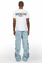 Valo Light Blue Painter Baggy Cargo Jean