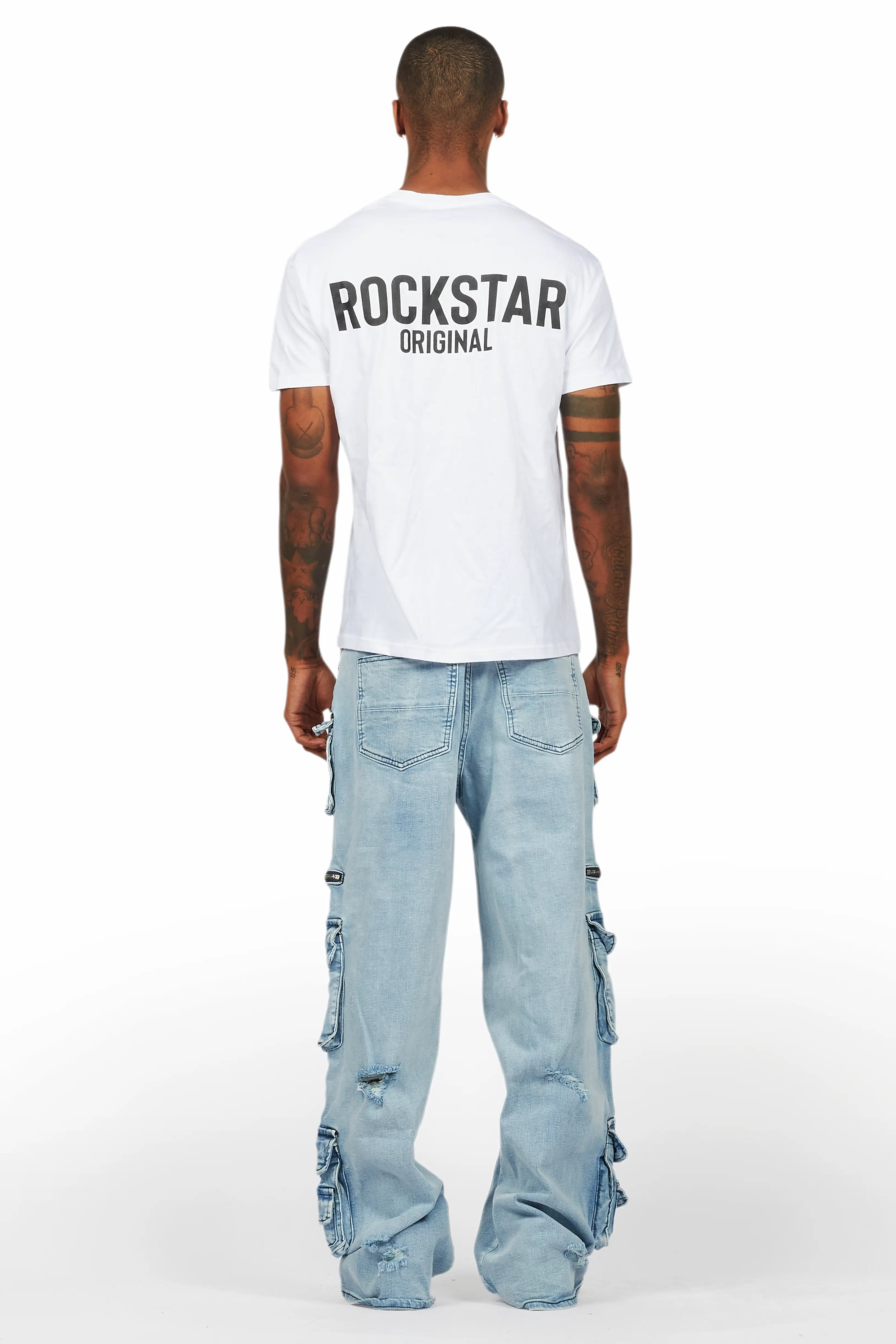 Valo Light Blue Painter Baggy Cargo Jean