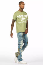 Lake Green T-Shirt/Stacked Flare Jean Bundle
