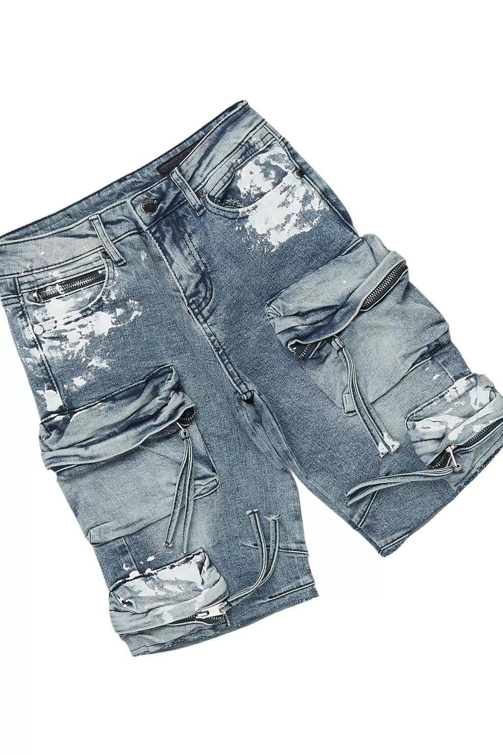 Boys Saxon Navy/Blue Hoodie/Denim Cargo Jort Set