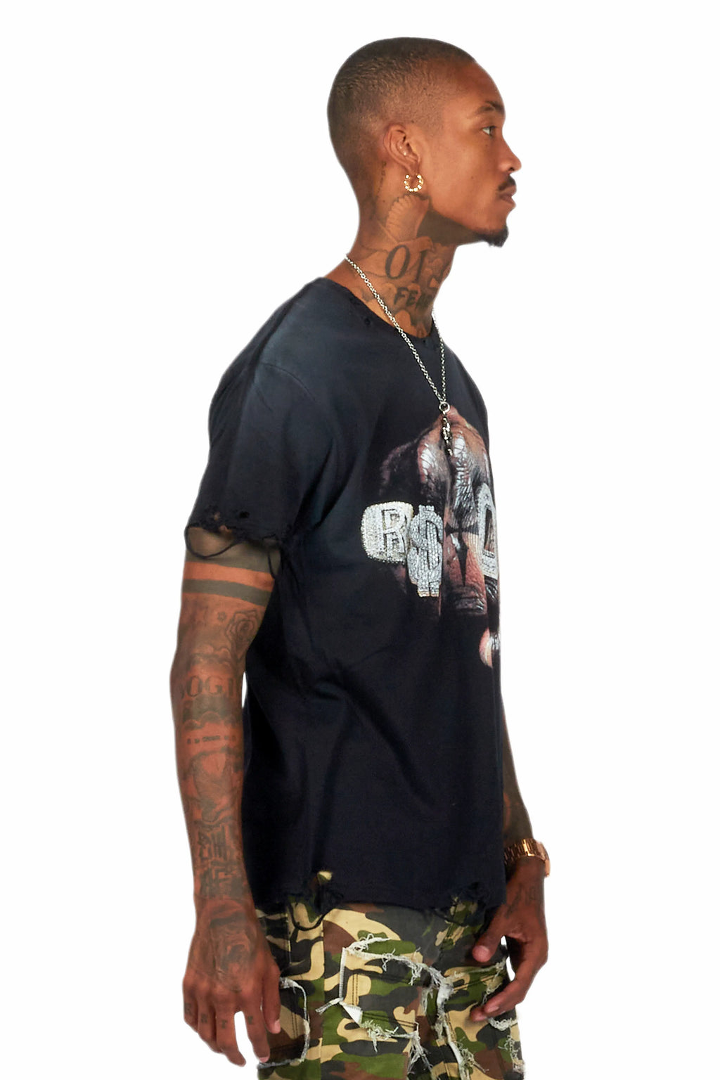 Janus Black Oversized Graphic T-Shirt