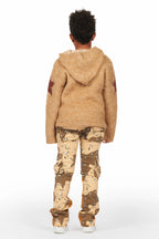 Boys States Brown Mohair/Stacked Flare Jean Set