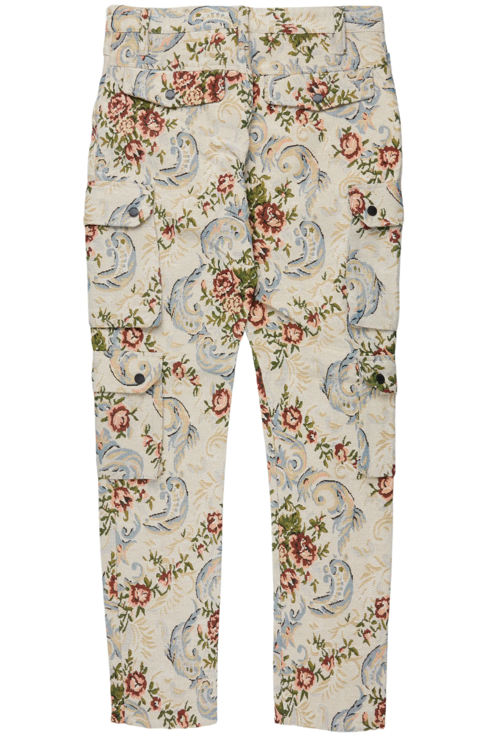 Kader Beige Multi Tapestry Cargo Jean