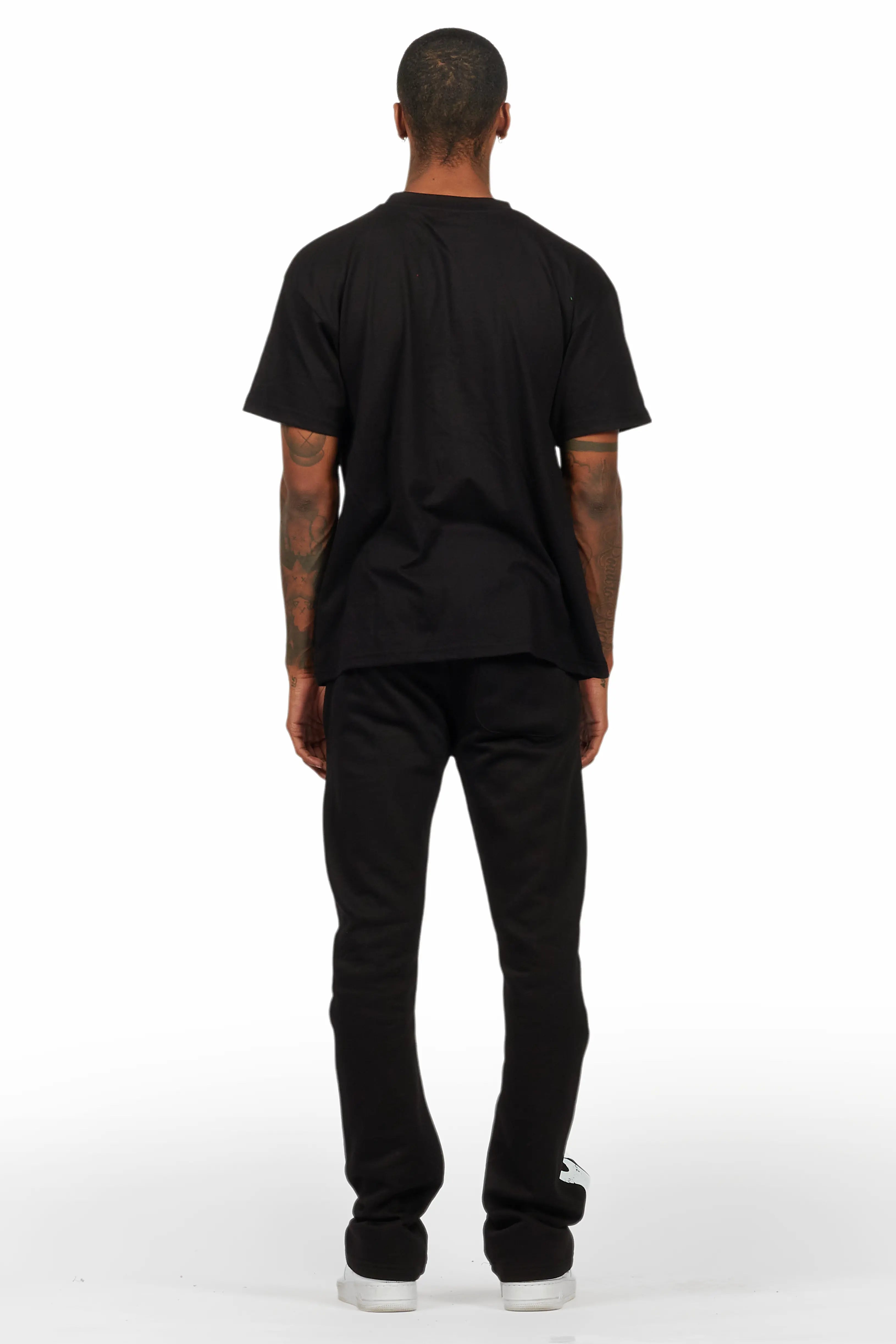 Amos Black/White T-Shirt/Stacked Flare Track Set
