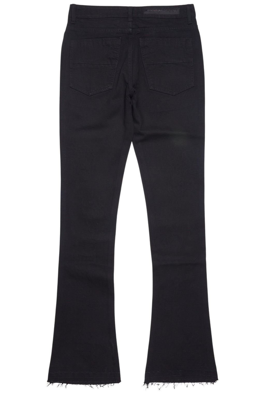 Yari Jet Black Rhinestone Stacked Flare Jean