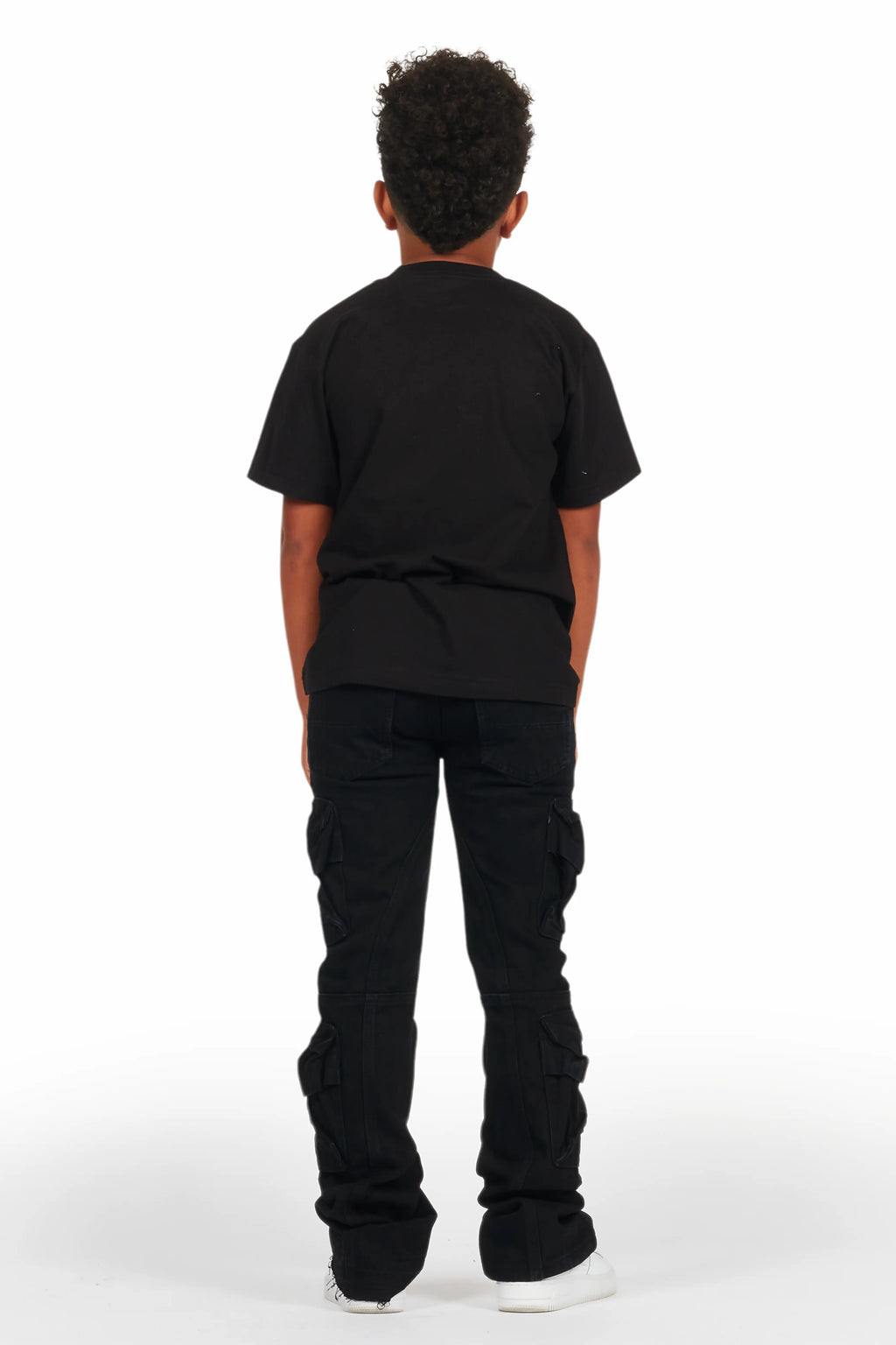 Boys Smitty Black T-Shirt/Stacked Flare Jean Set