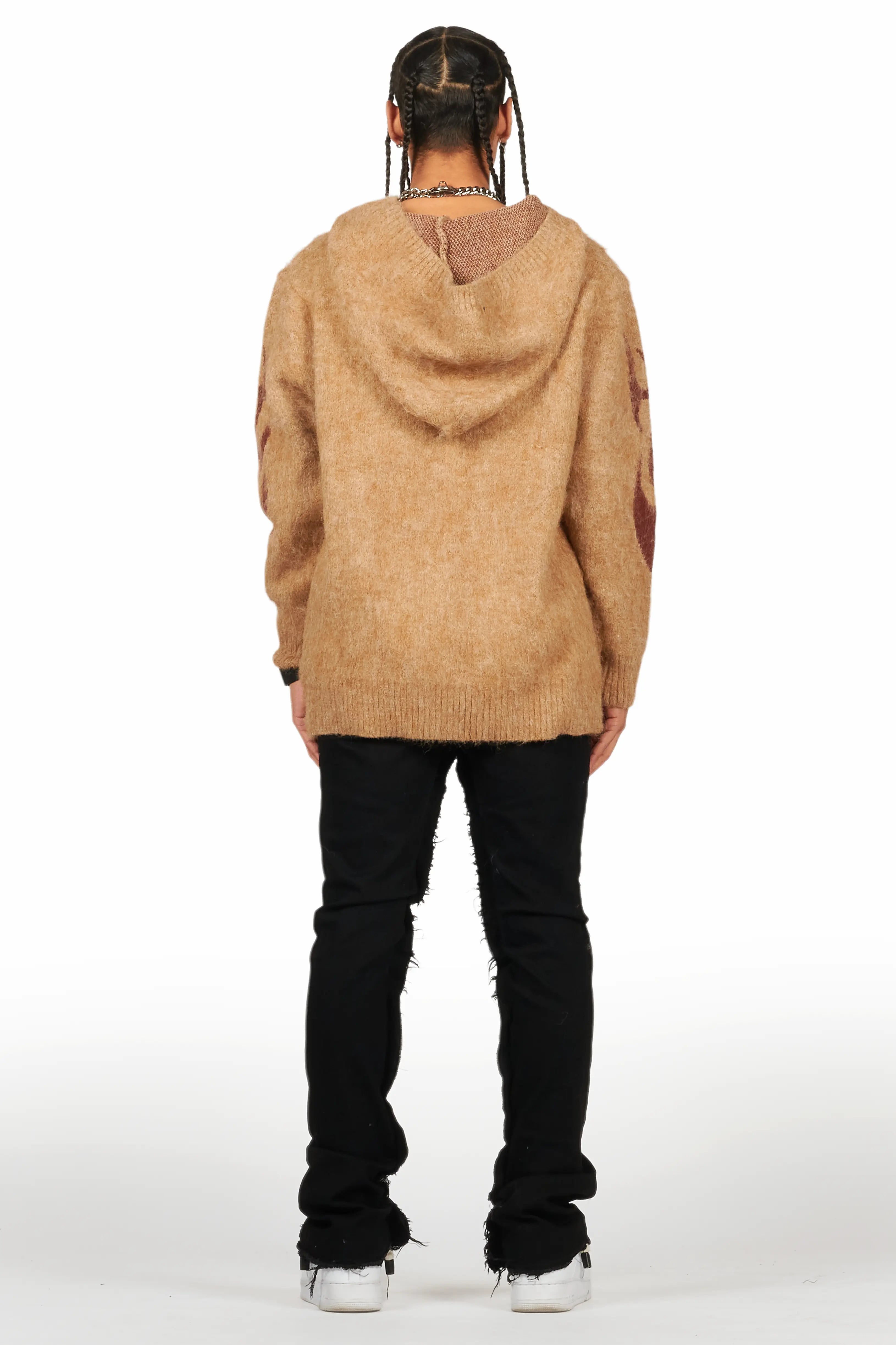 Vinson Black  Patchwork Stacked Flare Jean