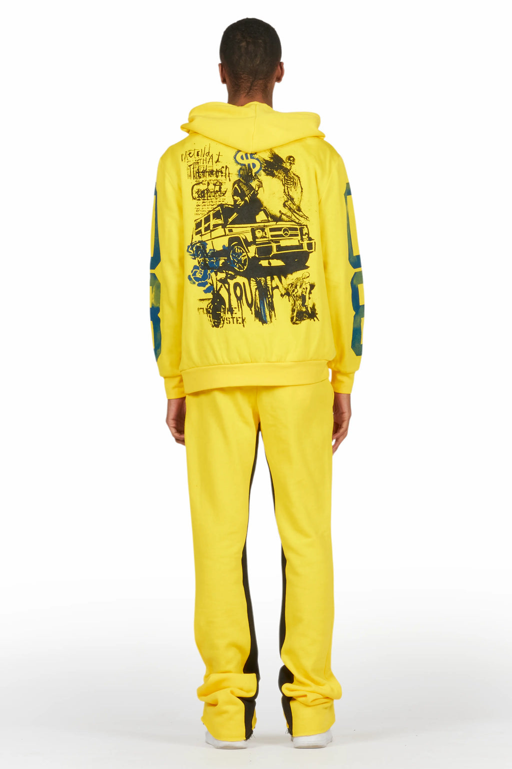 Grill Yellow Hoodie Baggy Track Pant Set