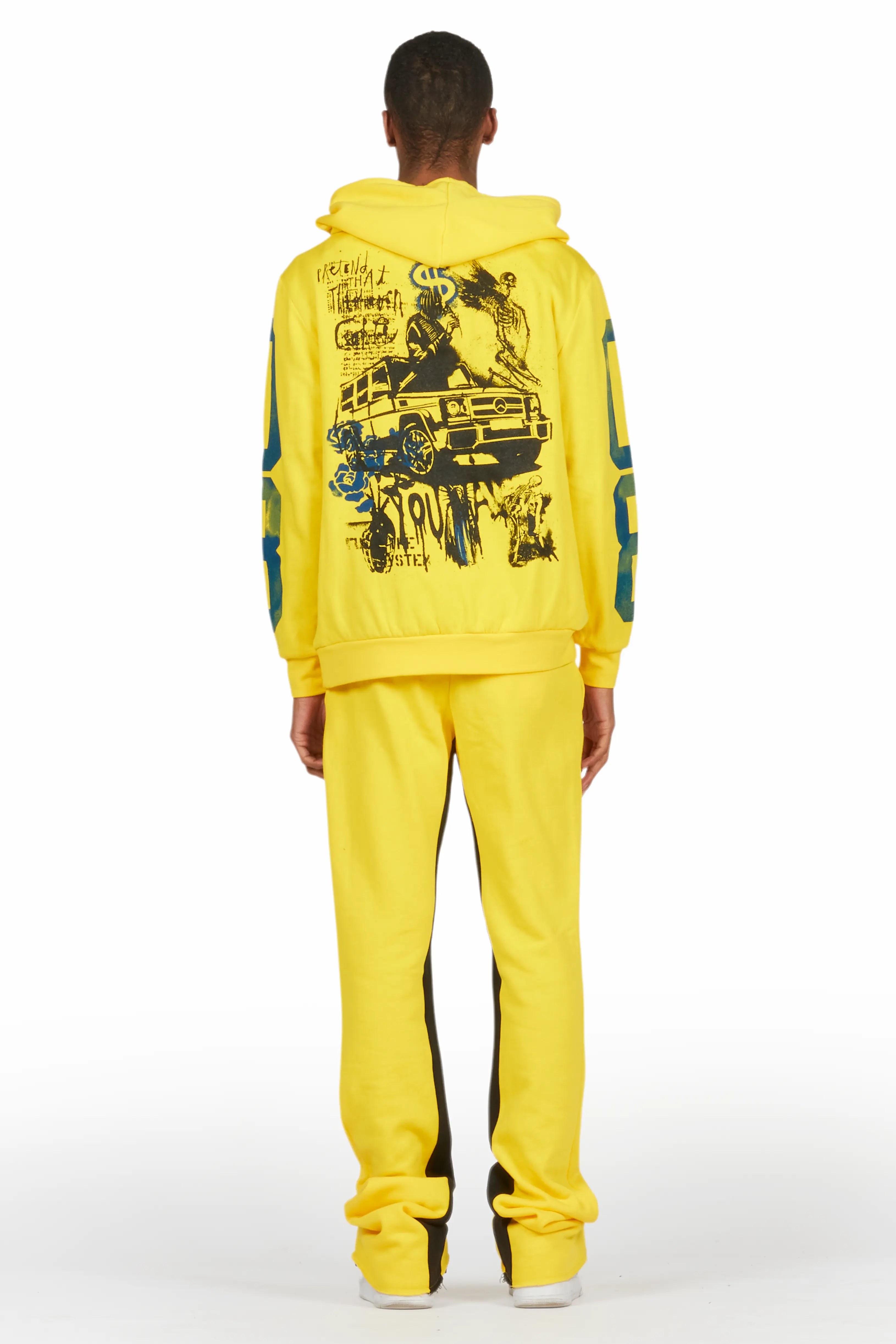 Grill Yellow Hoodie Baggy Track Pant Set