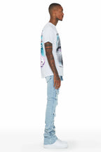 Petrus Blue Super Stacked Flare Jean