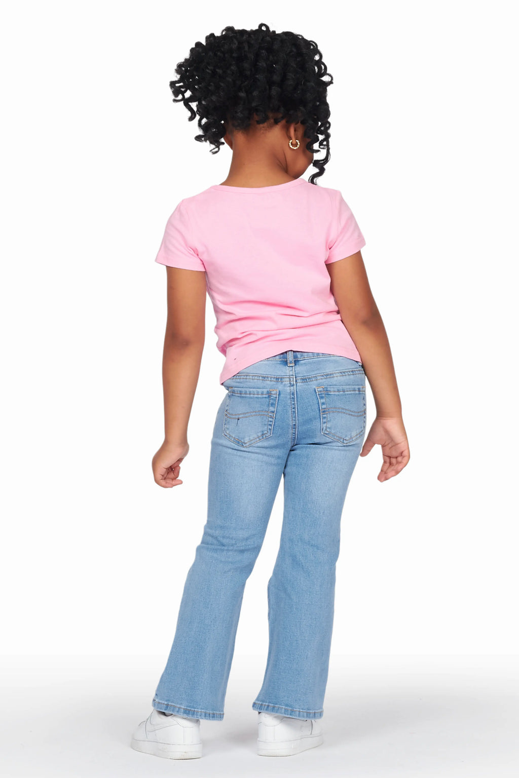 Girls Canika Pink T-Shirt Flare Jean Set