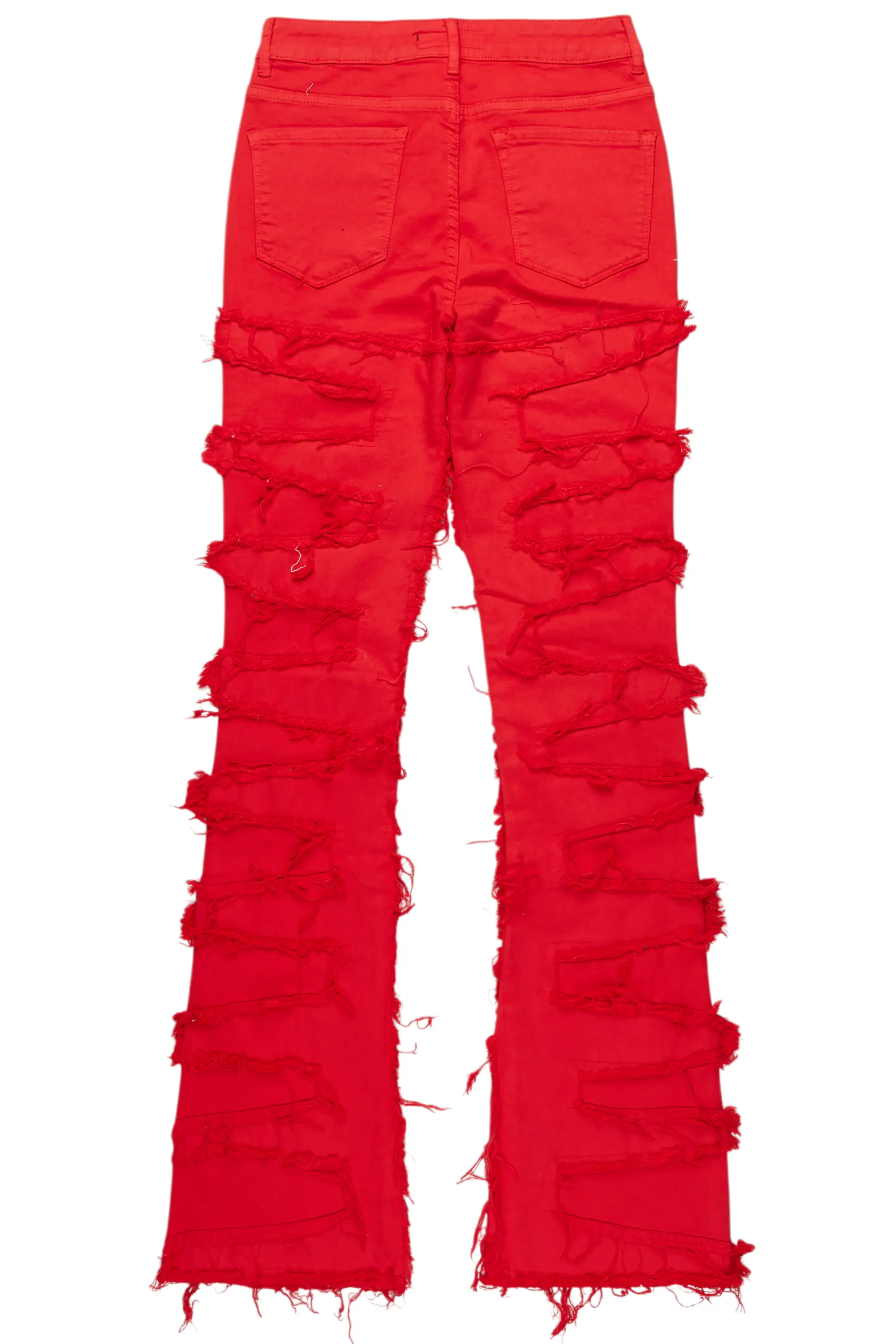Kristen Red Painted Stacked Jean