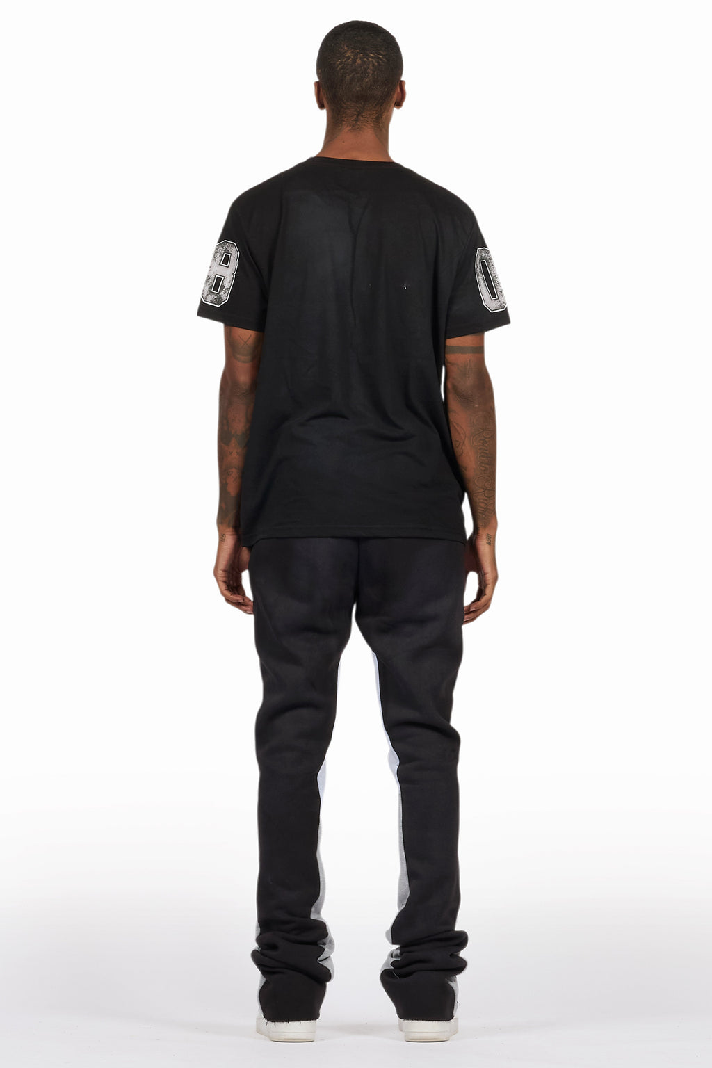 Fields Black/White T-Shirt/Stacked Flare Track Set