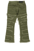 Boys Shake Green Stacked Flare Jean