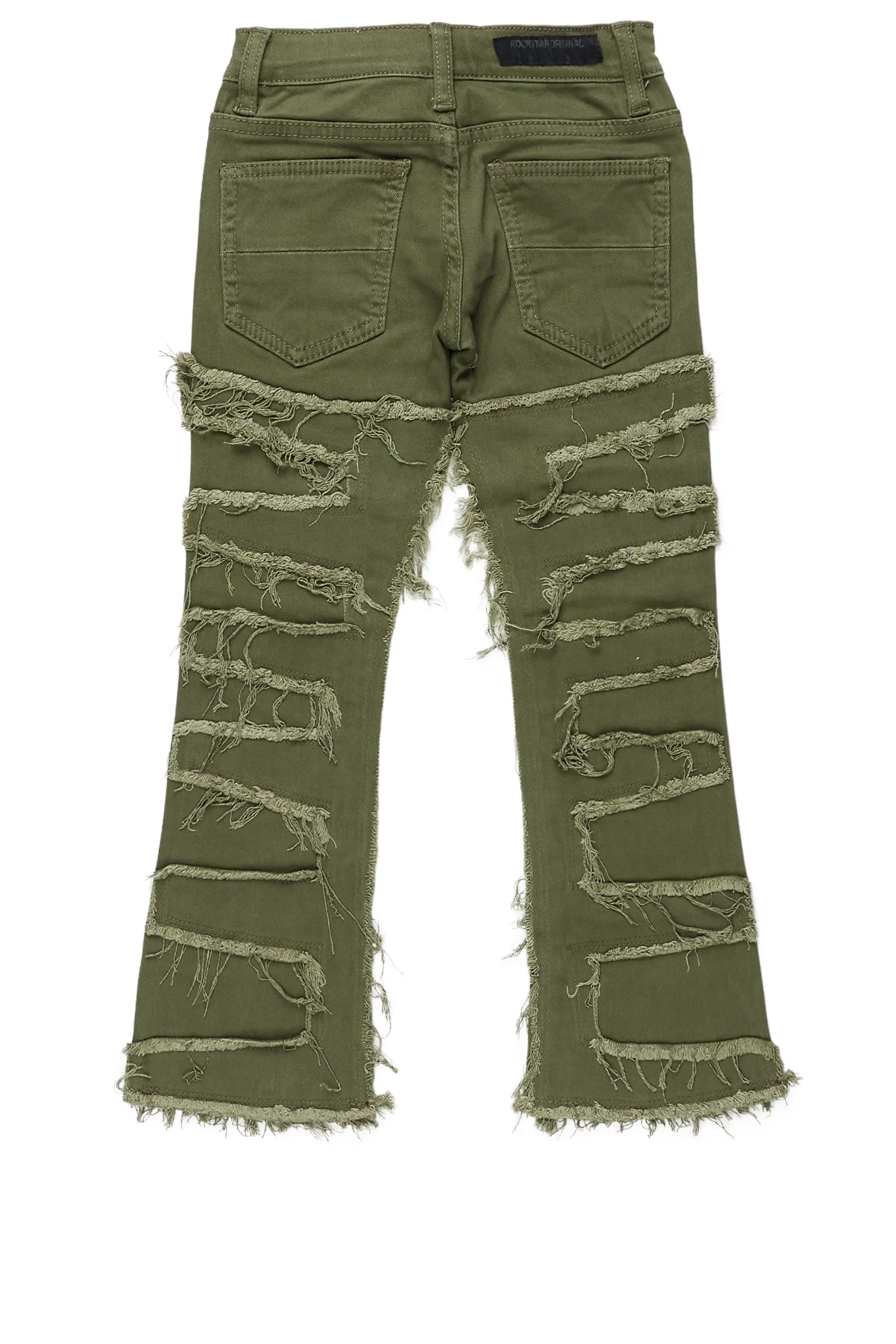 Boys Shake Green Stacked Flare Jean