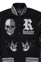 Nikkeda Black Oversized Varsity Jacket