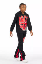 Boys Warblen Black/Red Stacked Flare Track Set