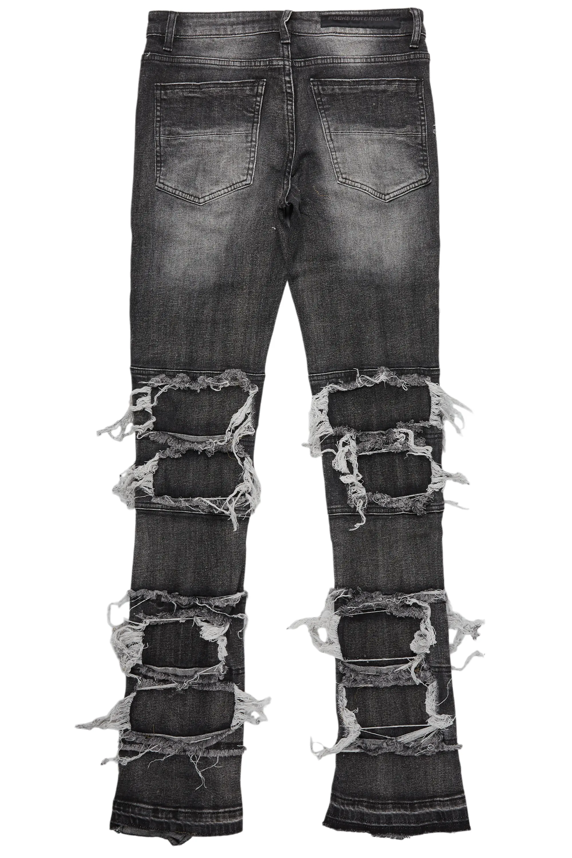 Vasco Grey Stacked Flare Jean