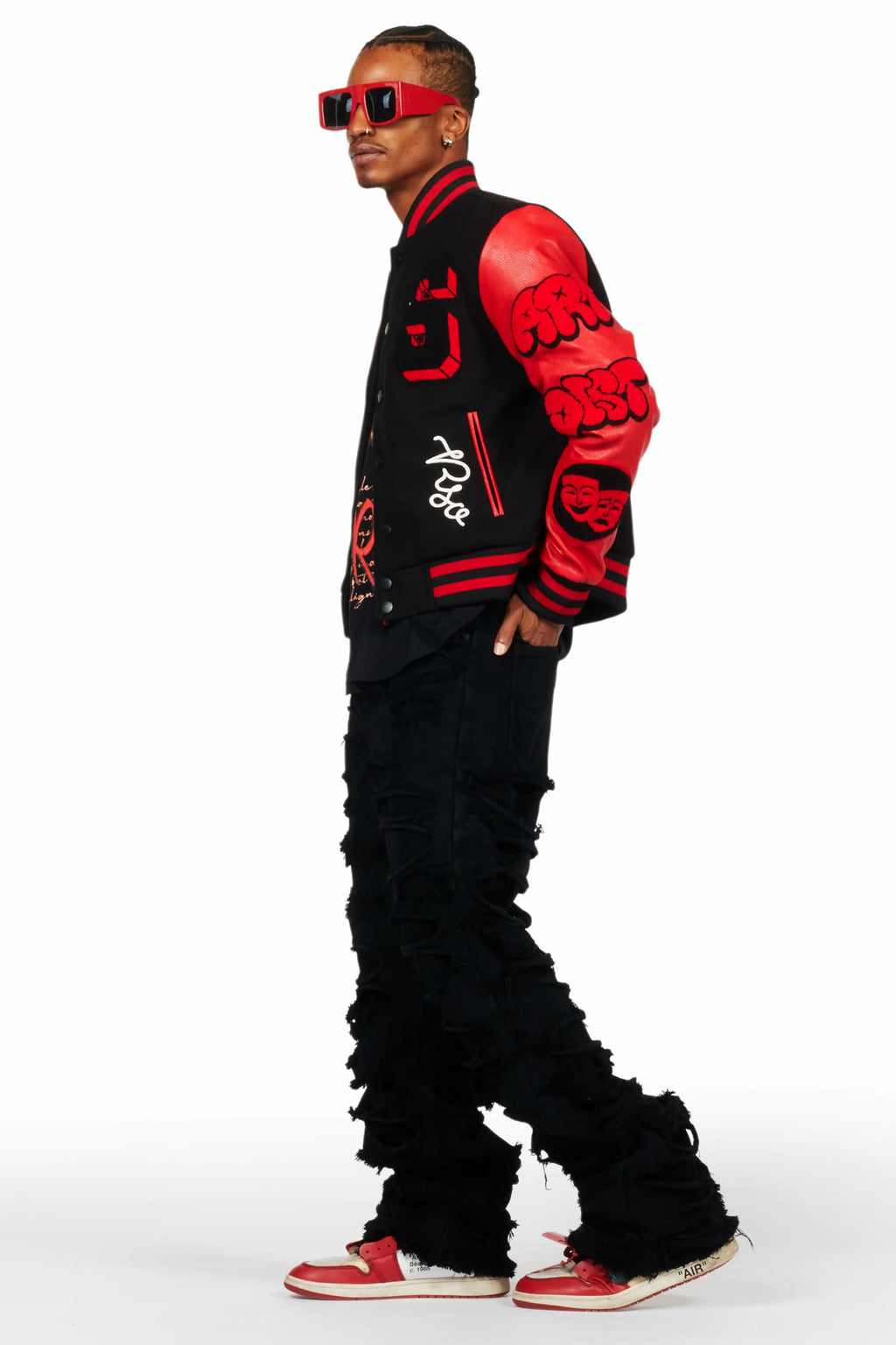 Leslaw Red/Black Varsity Jacket