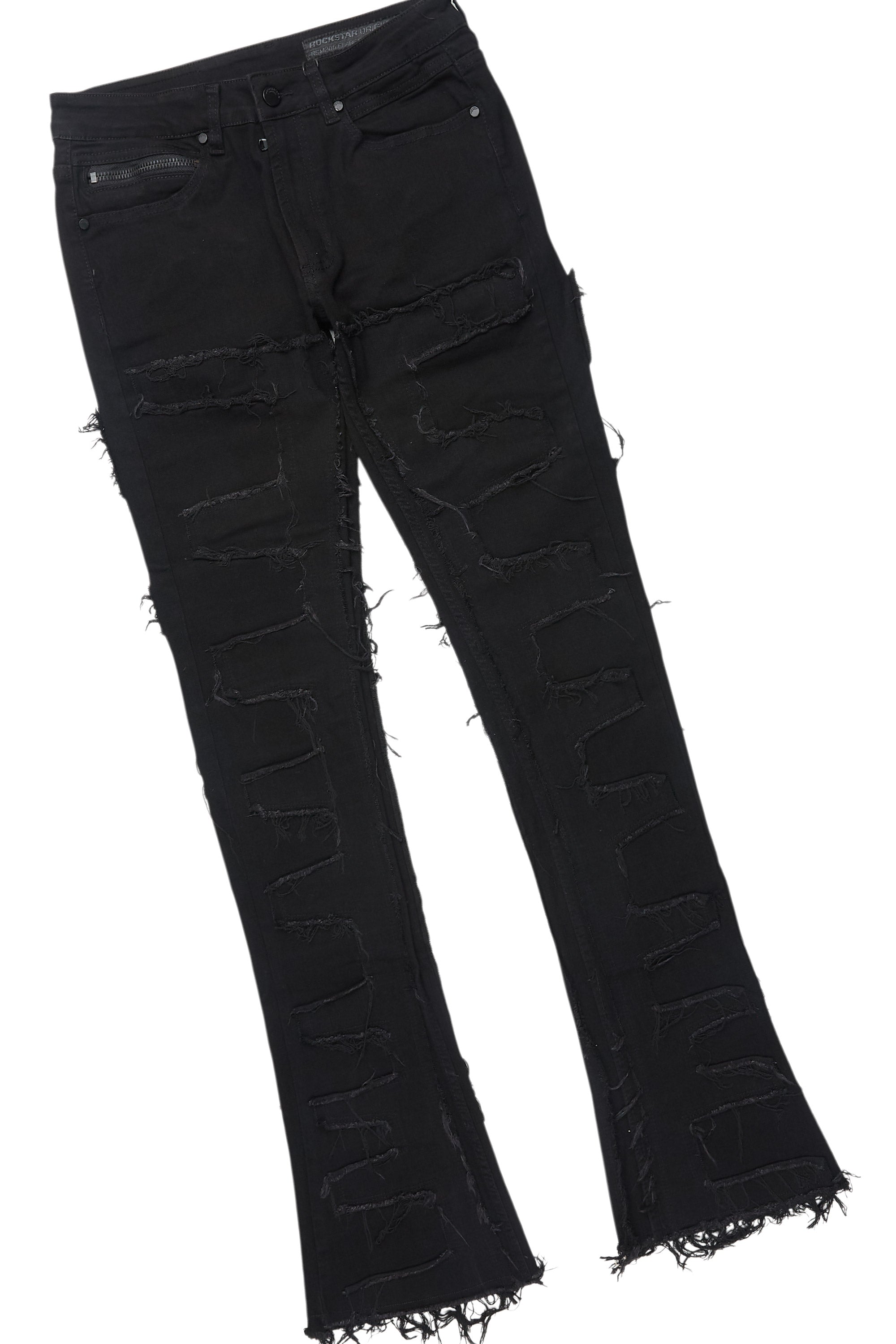 Schmear Vintage Black T-Shirt/Stacked Flare Jean Bundle