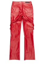 Boys Khaza Red  PU Leather Jean