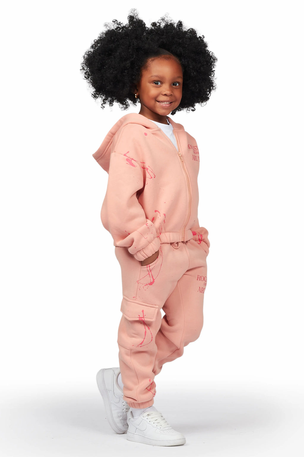Girls Bass Blush Zip Up Hoodie Pant Set
