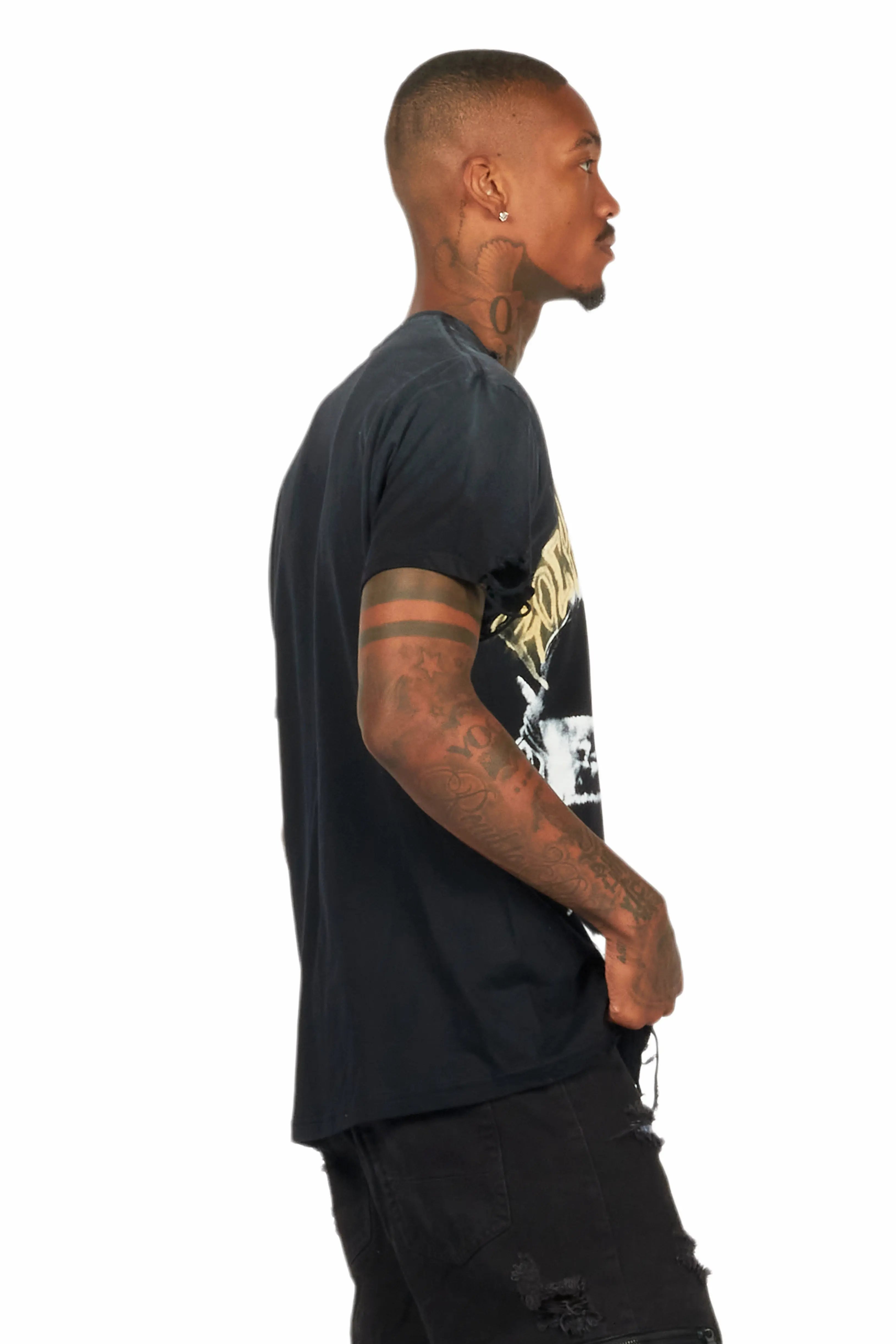 Baki Black Oversized Graphic T-Shirt