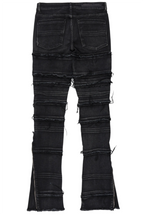 Horado Dark Grey  Stacked Flare Jeans