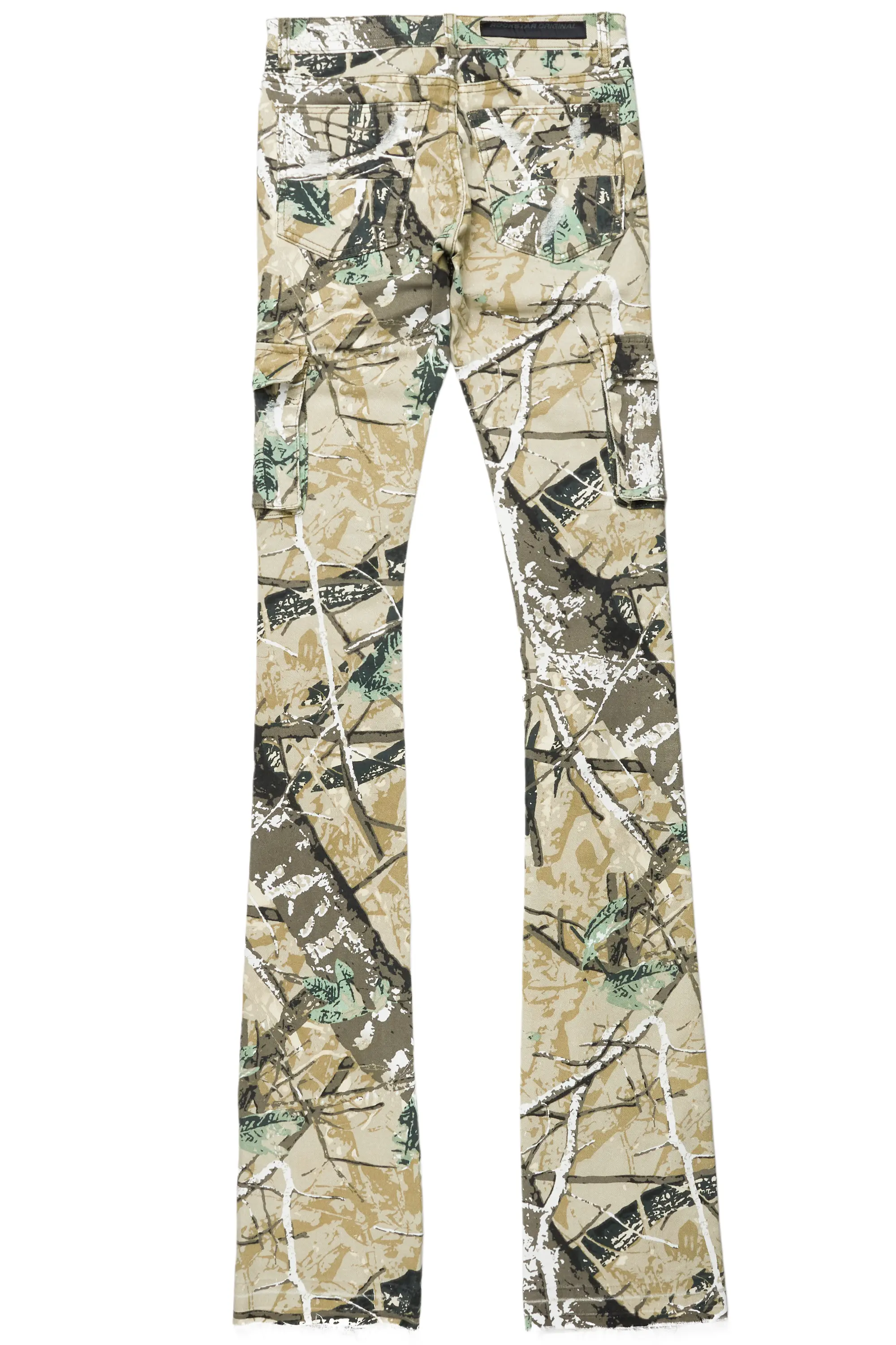 Zaire Tree Camo Cargo Super Stacked Flare Jean