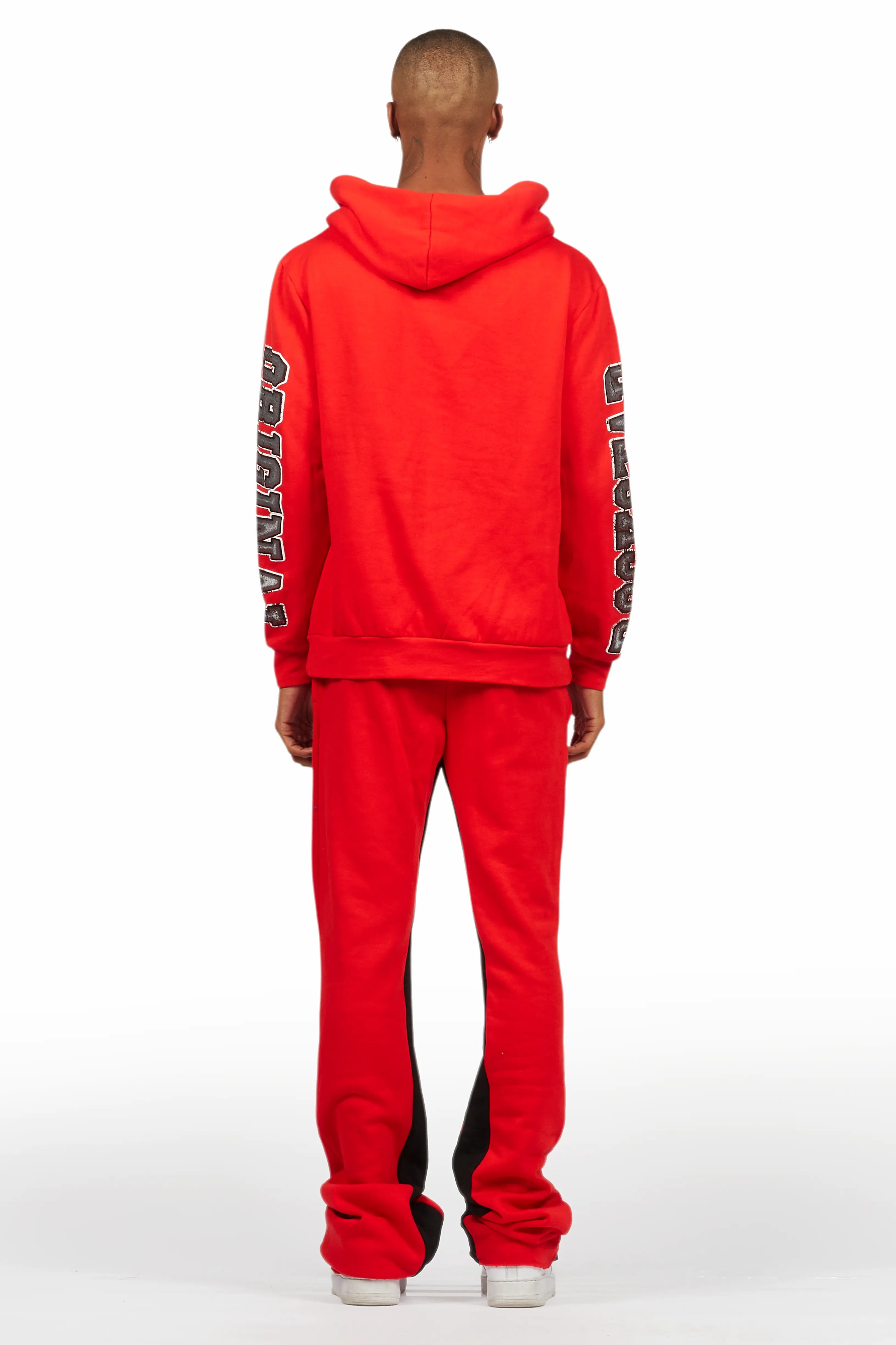 Fields Red/White Baggy Hoodie Track Set