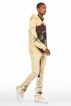 Vontae Beige/Black Hoodie/Super Stacked Track Set