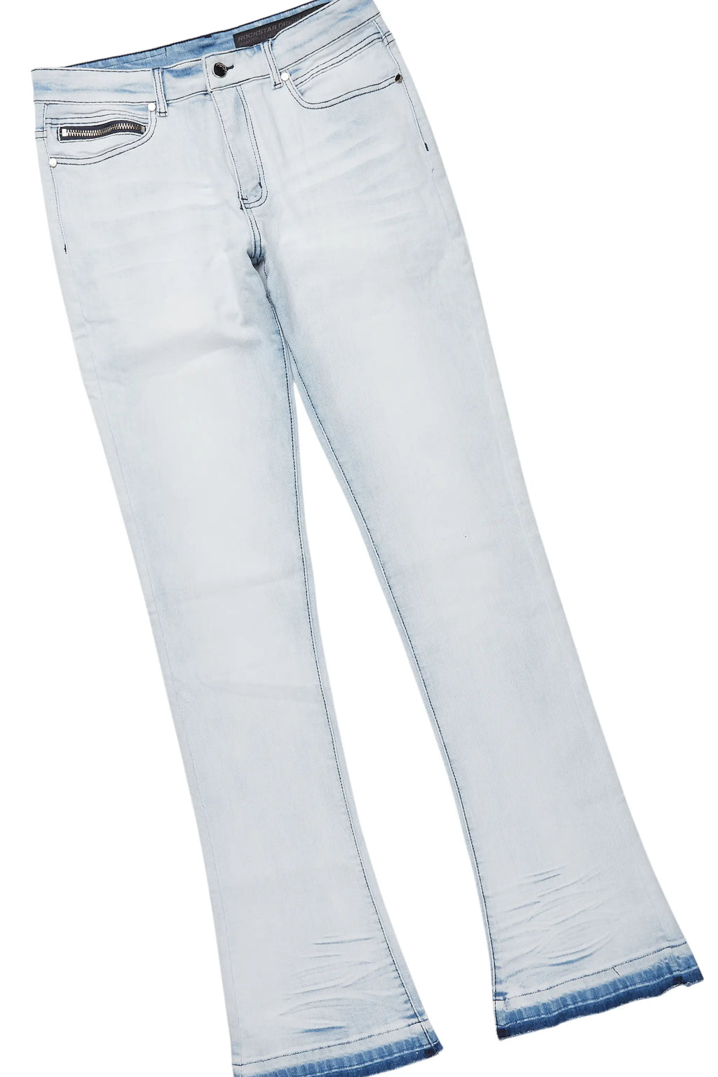 Amos Orange T-Shirt/Dag Blue Stacked Flare Jean Set