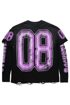 Fields Black/Purple Double Layer Long Sleeve Graphic T-Shirt