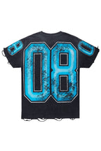 Tariqa Black/Blue Oversized T-Shirt