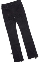 Boys Amos Black/White T-Shirt/Stacked Flare Jean Set