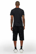 Beno Black T-Shirt/Denim Short Set