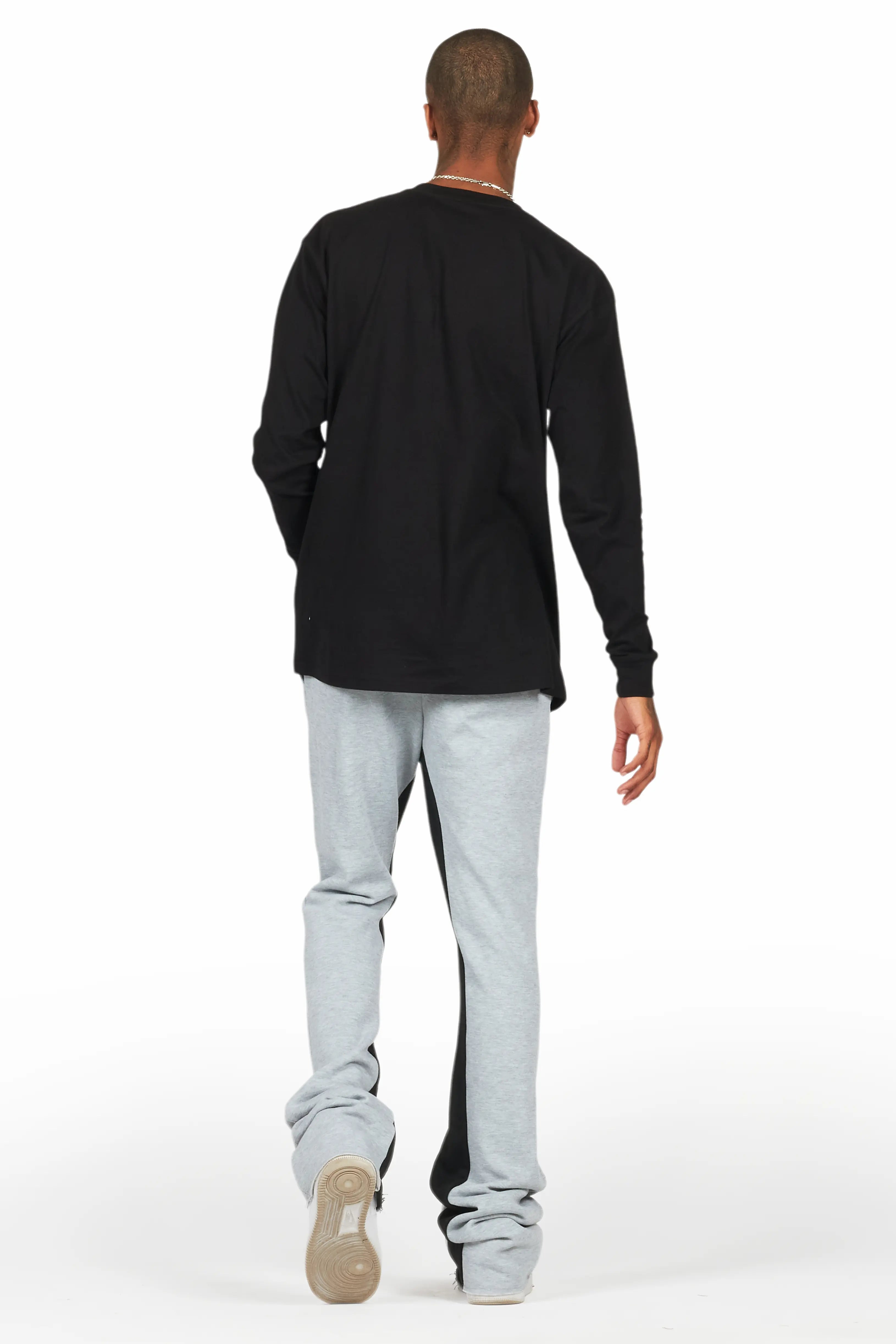 Briggs Black/Grey Long Sleeve T-Shirt/Baggy Pant Set