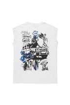 Grill White/Blue Graphic Muscle T-Shirt