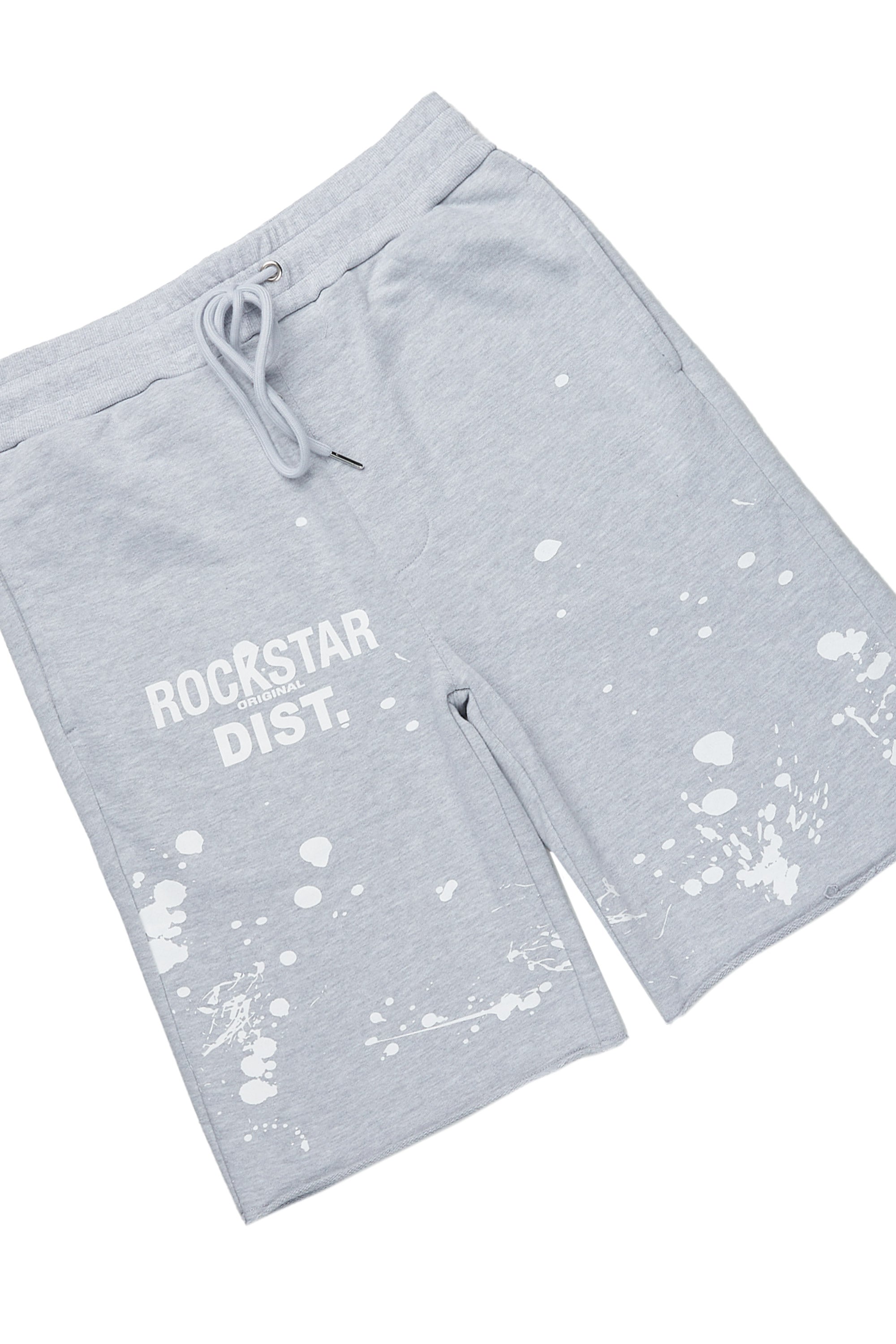 Rafix Heather Grey Graphic T-Shirt Short Set