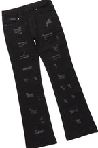 Boys Wizzurd Black Hoodie/Stacked Flare Jean Set