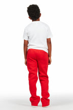 Boys Bowie Red/White T-Shirt Stacked Set