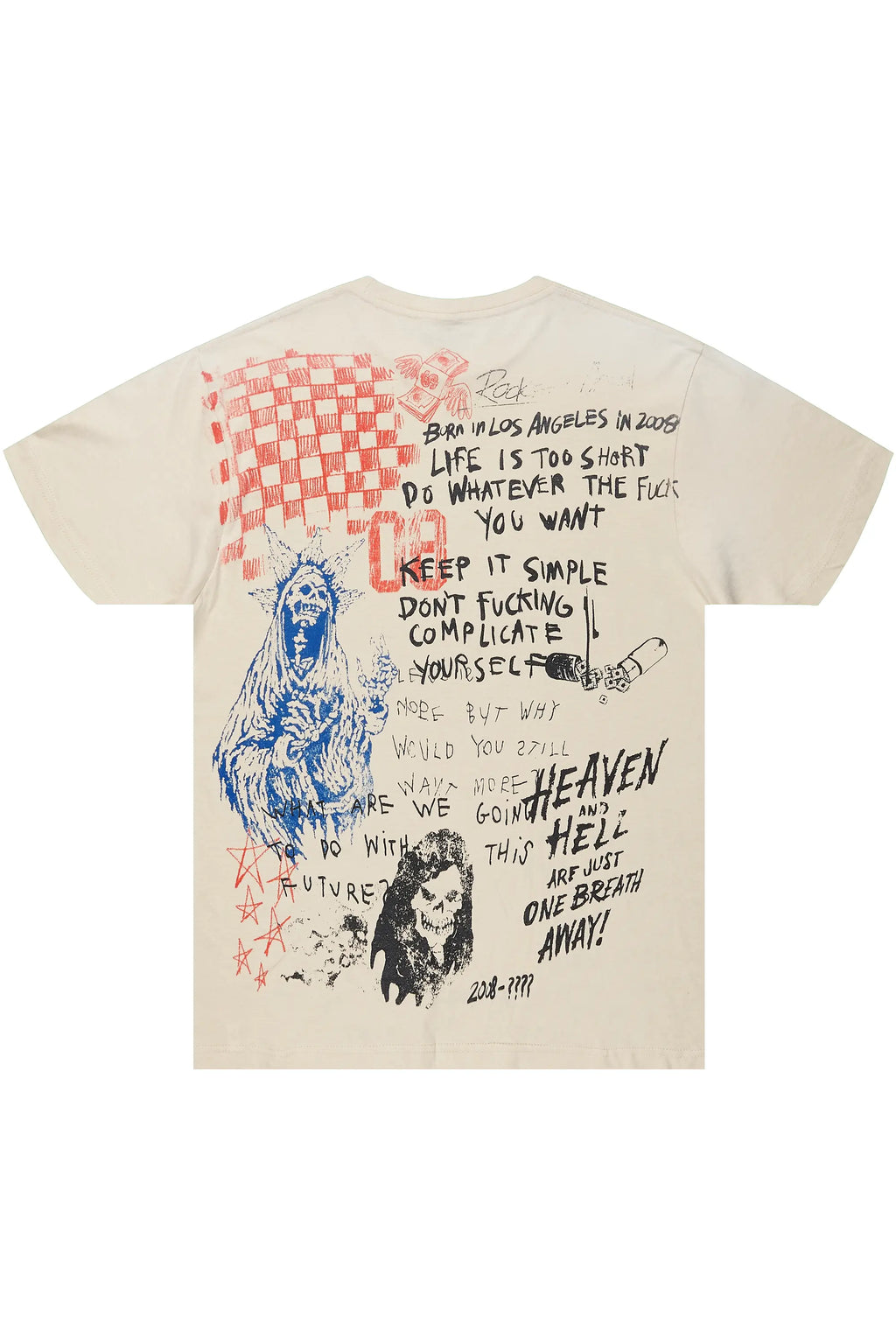 Gabin Beige Graphic Oversized T-Shirt