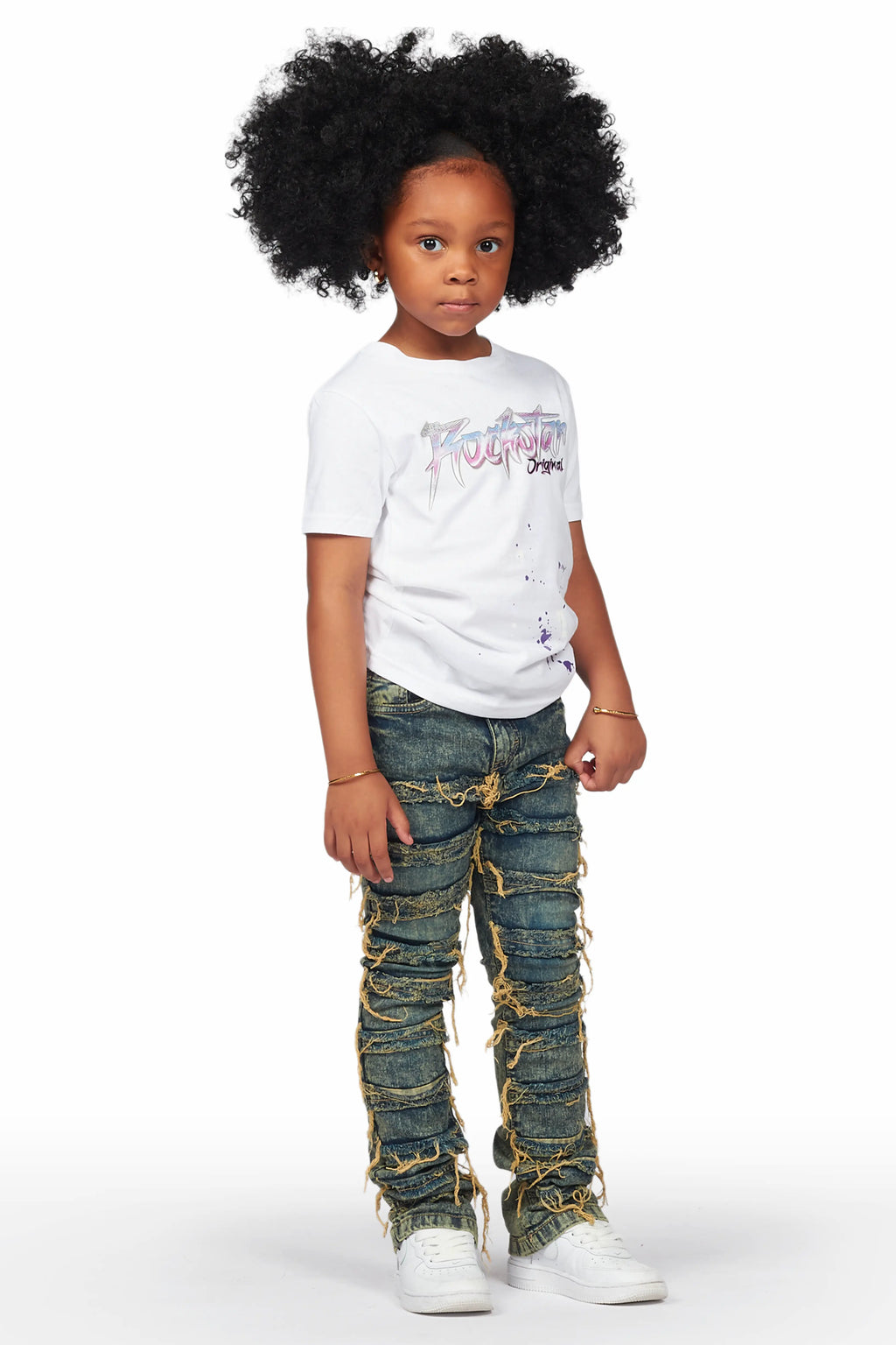 Girls Kazu Vintage Stacked Flare Jean