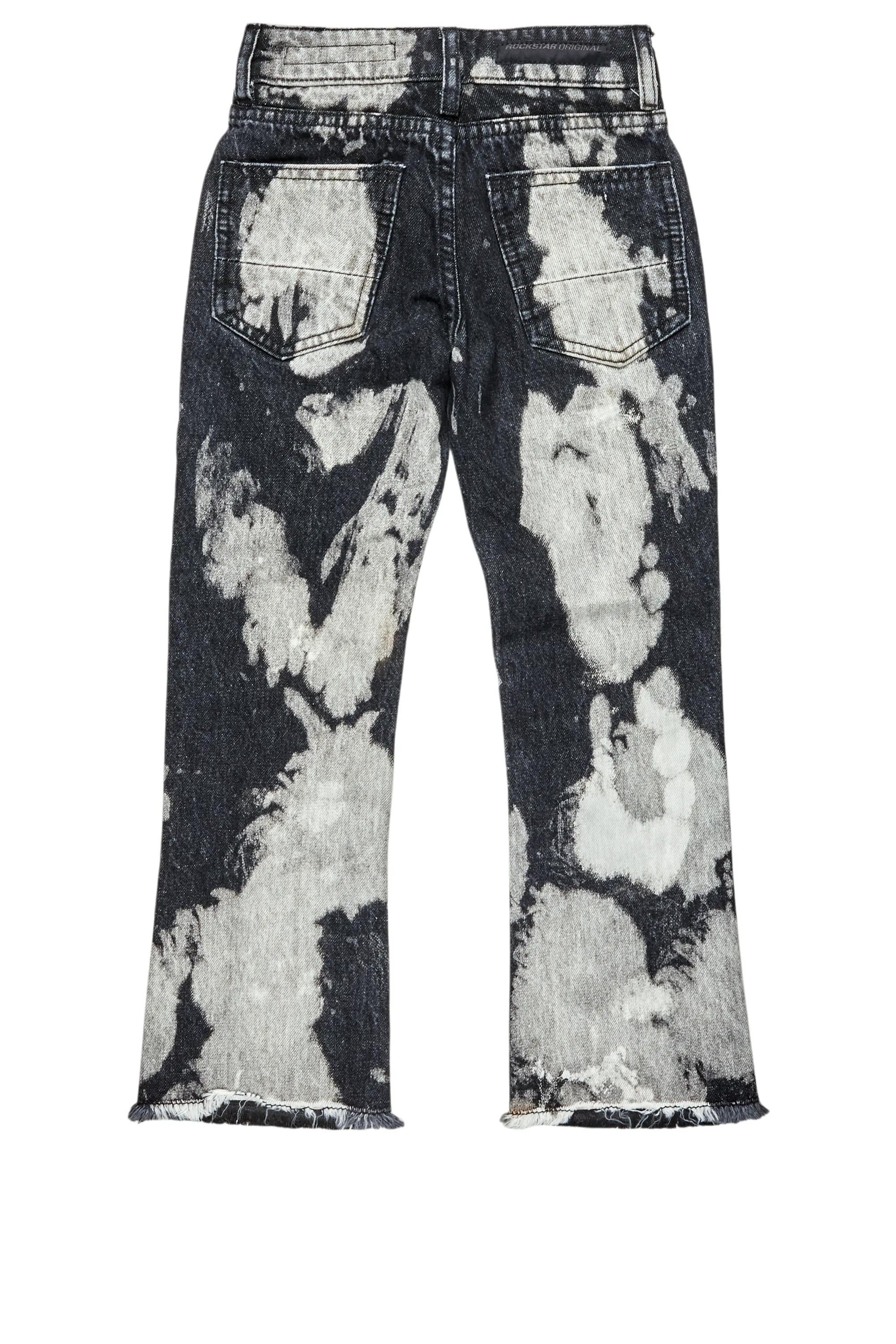 Boys Stig Black Bleach Stacked Flare Jean
