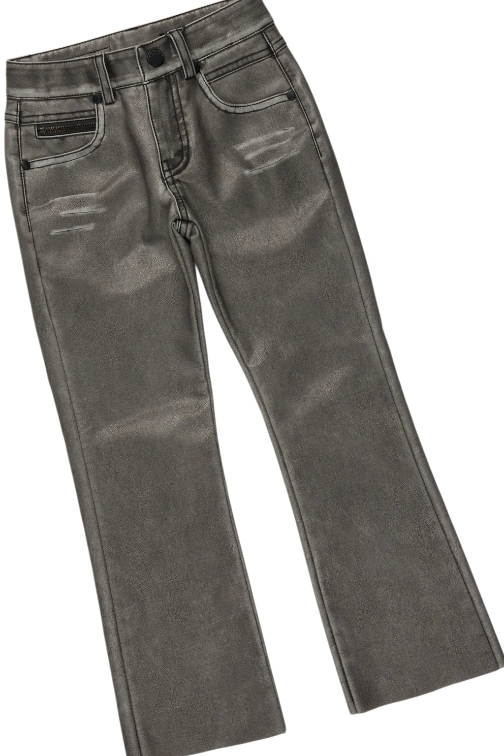 Boys Pablo Red Hoodie/Stacked Flare PU Jean Set