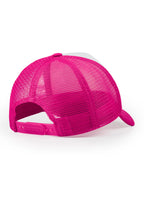 Womens White/Hot Pink Basic Trucker Hat