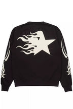 Danehsa Black Graphic Crewneck Sweatshirt