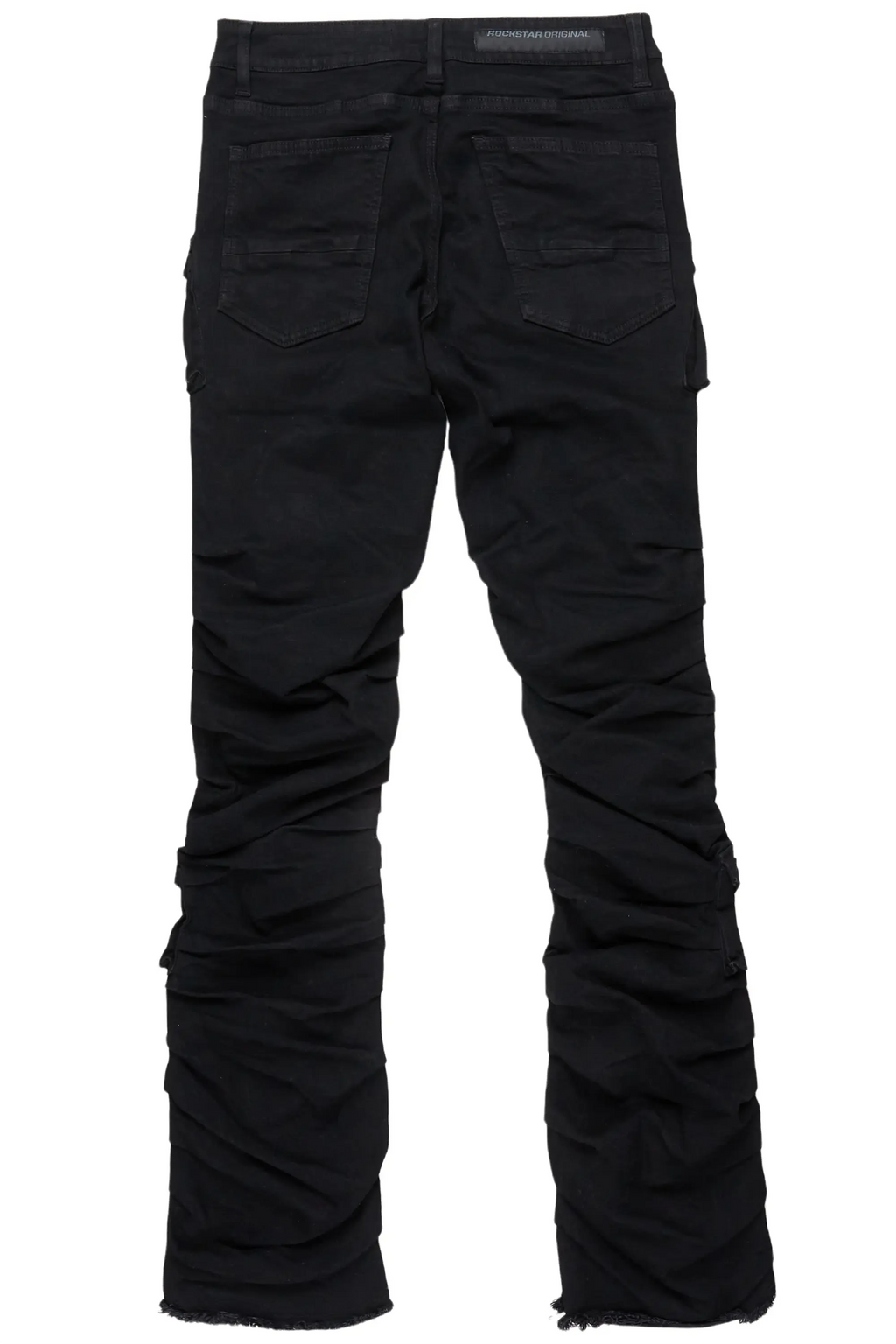 Gentry Black Stacked Flare Jean