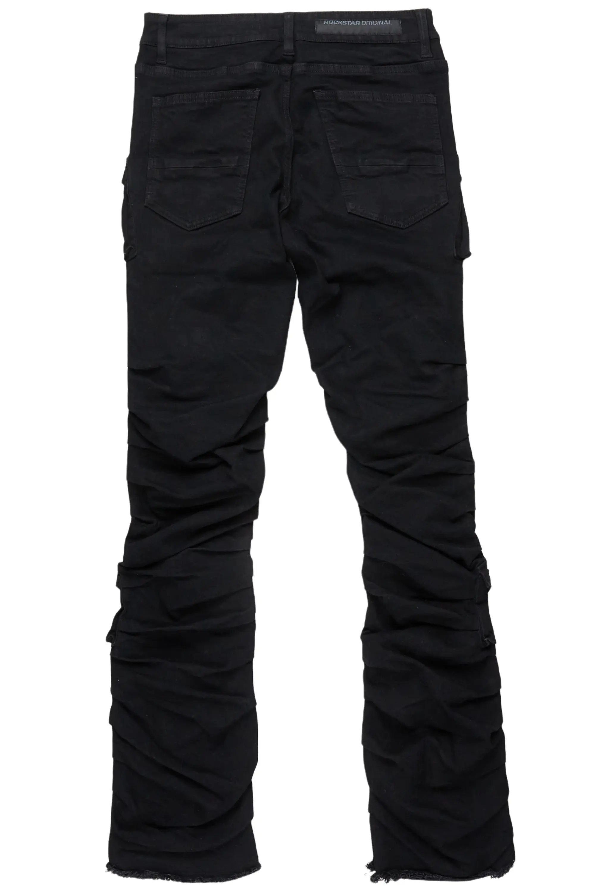 Gentry Black Stacked Flare Jean