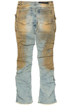 Gentry Dirty Blue Stacked Flare Jean